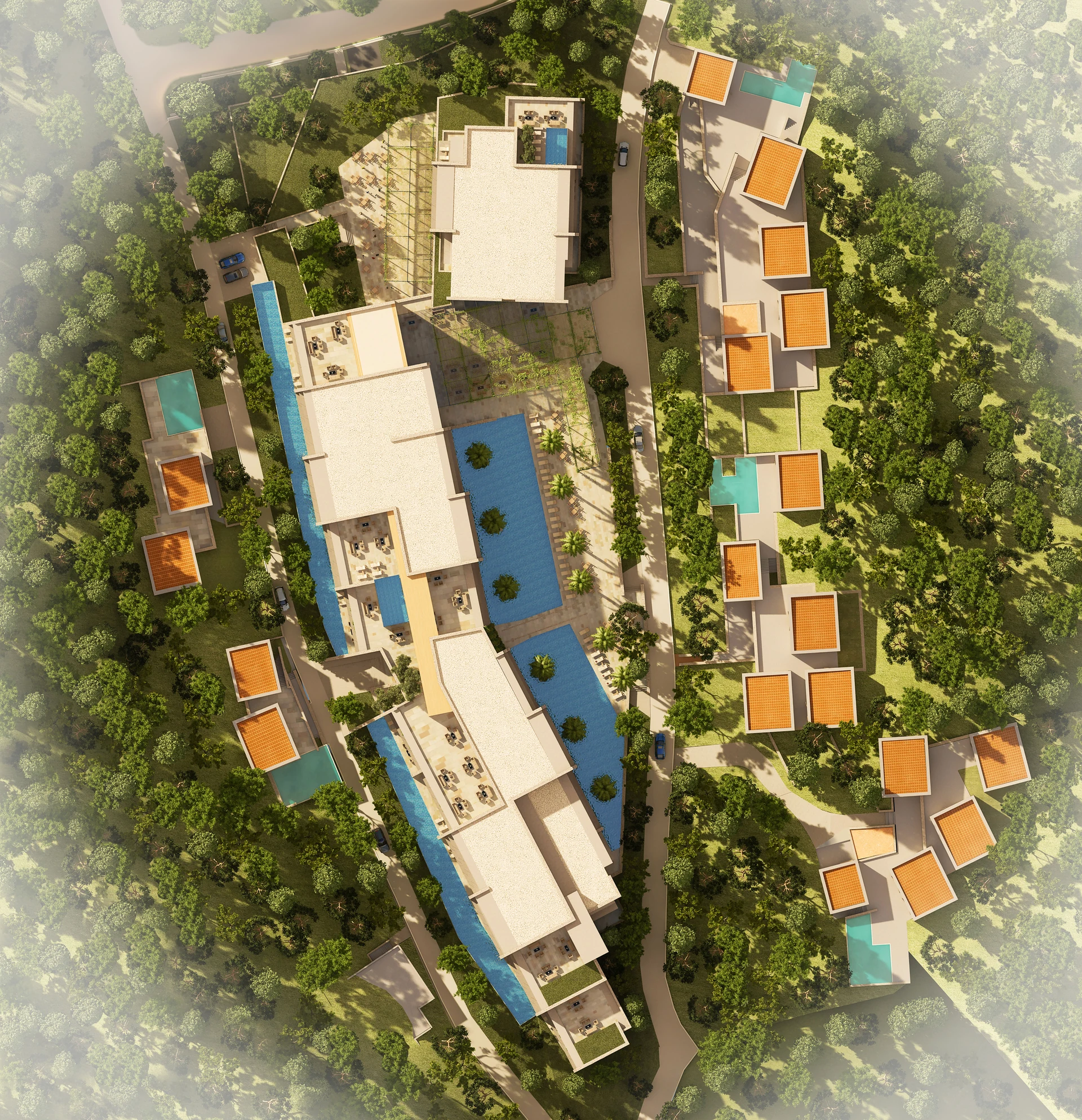 Site plan — hotel and landscape