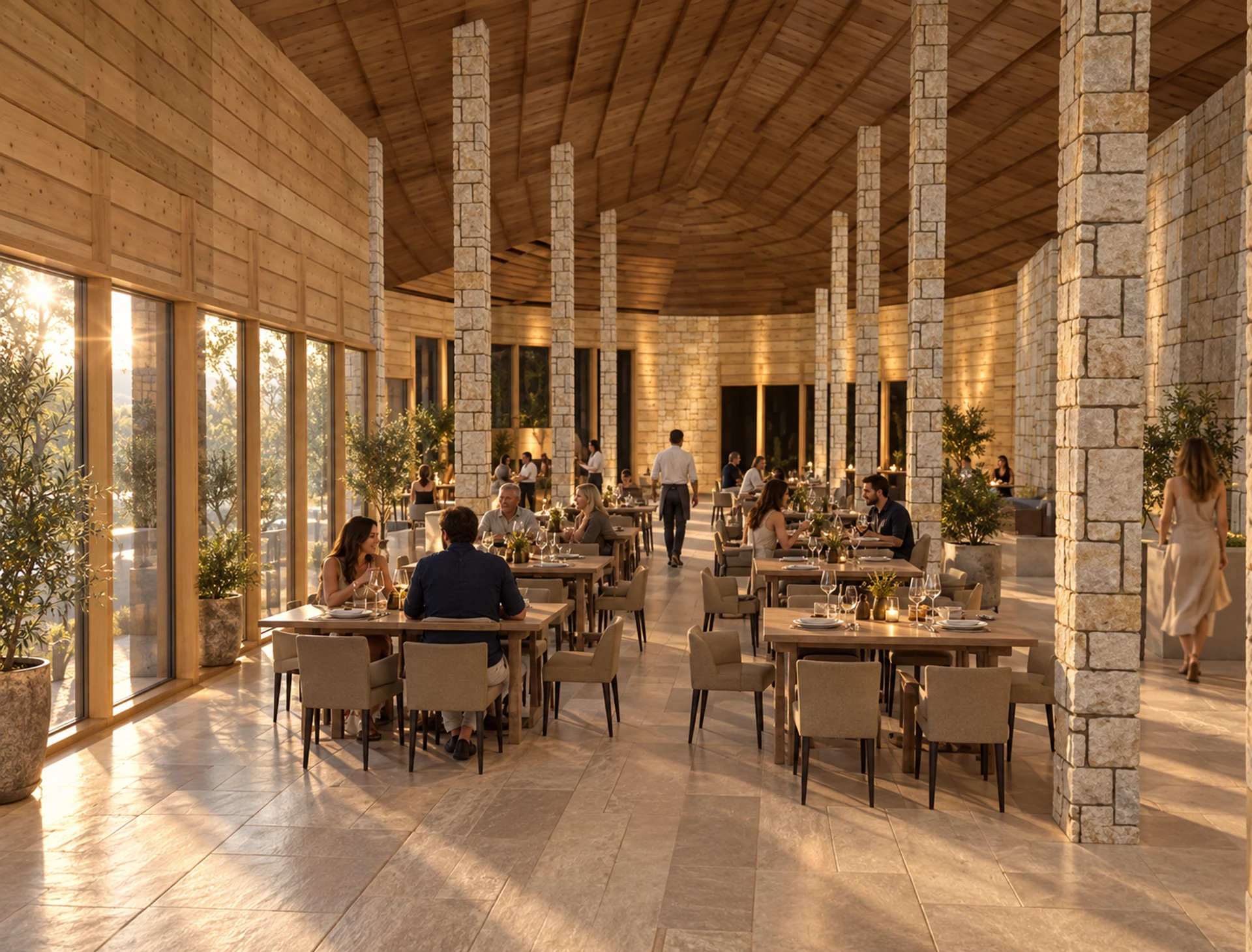 Restaurant hall — interior design visualisation