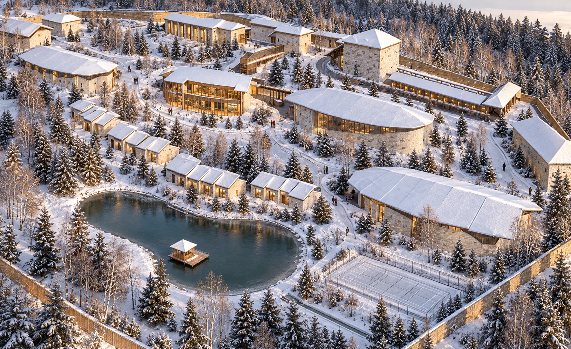 Health resort in winter — design visualisation