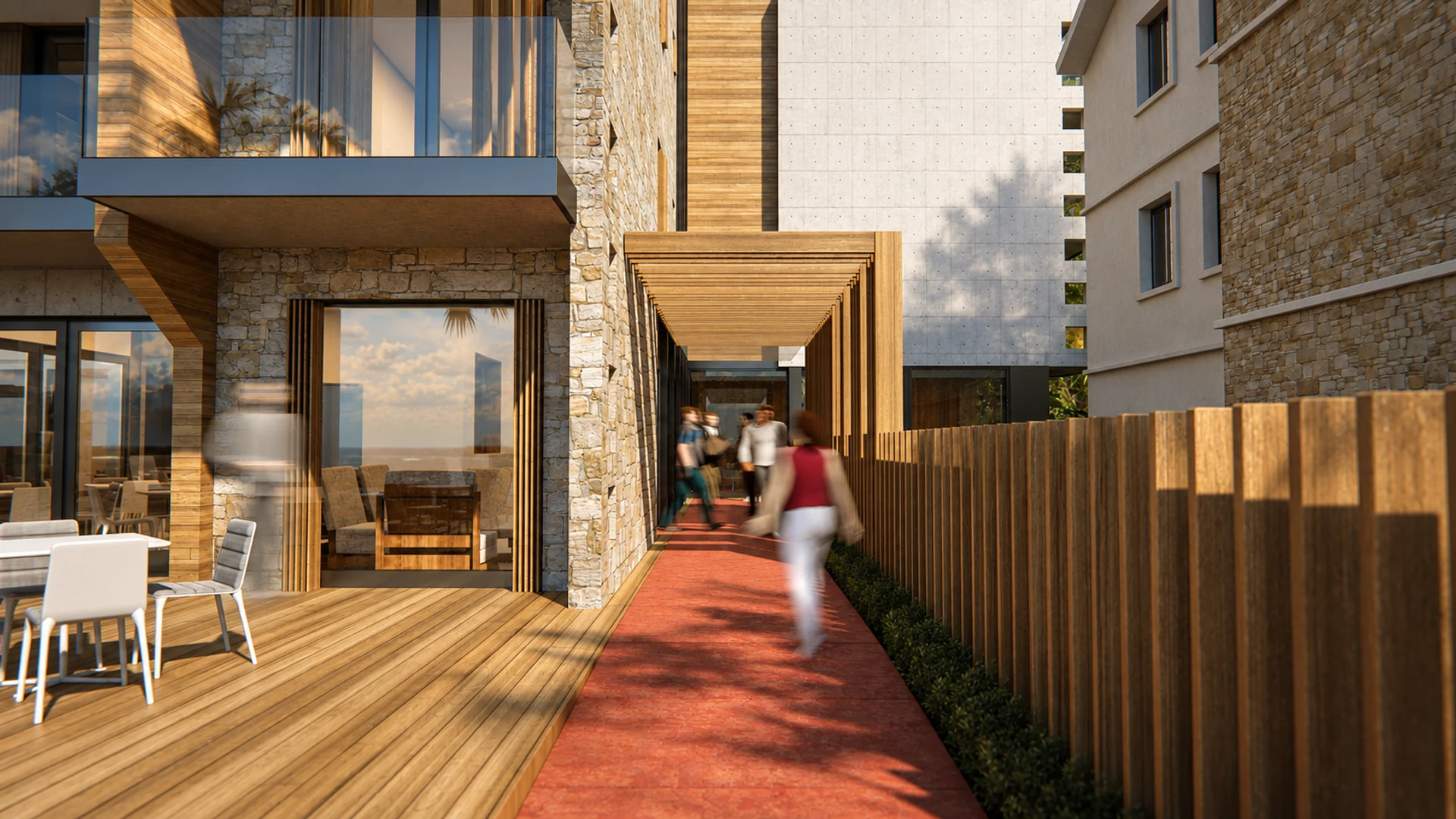 Passage beside the hotel — design visualisation