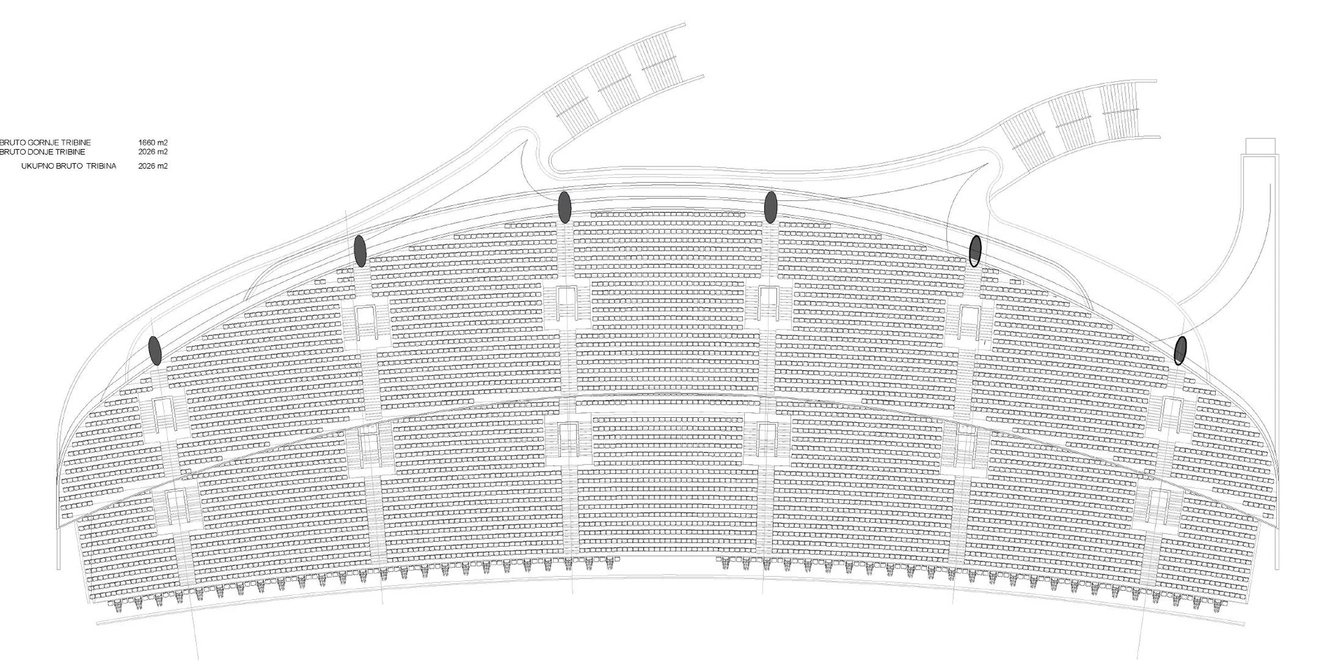 East stand seating plan — East Stand of Podgorica City Stadium