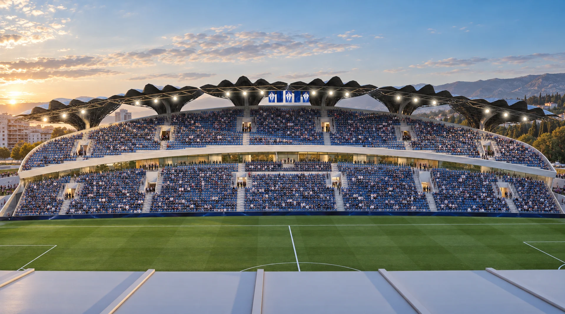 East stand from the pitch — East Stand of Podgorica City Stadium