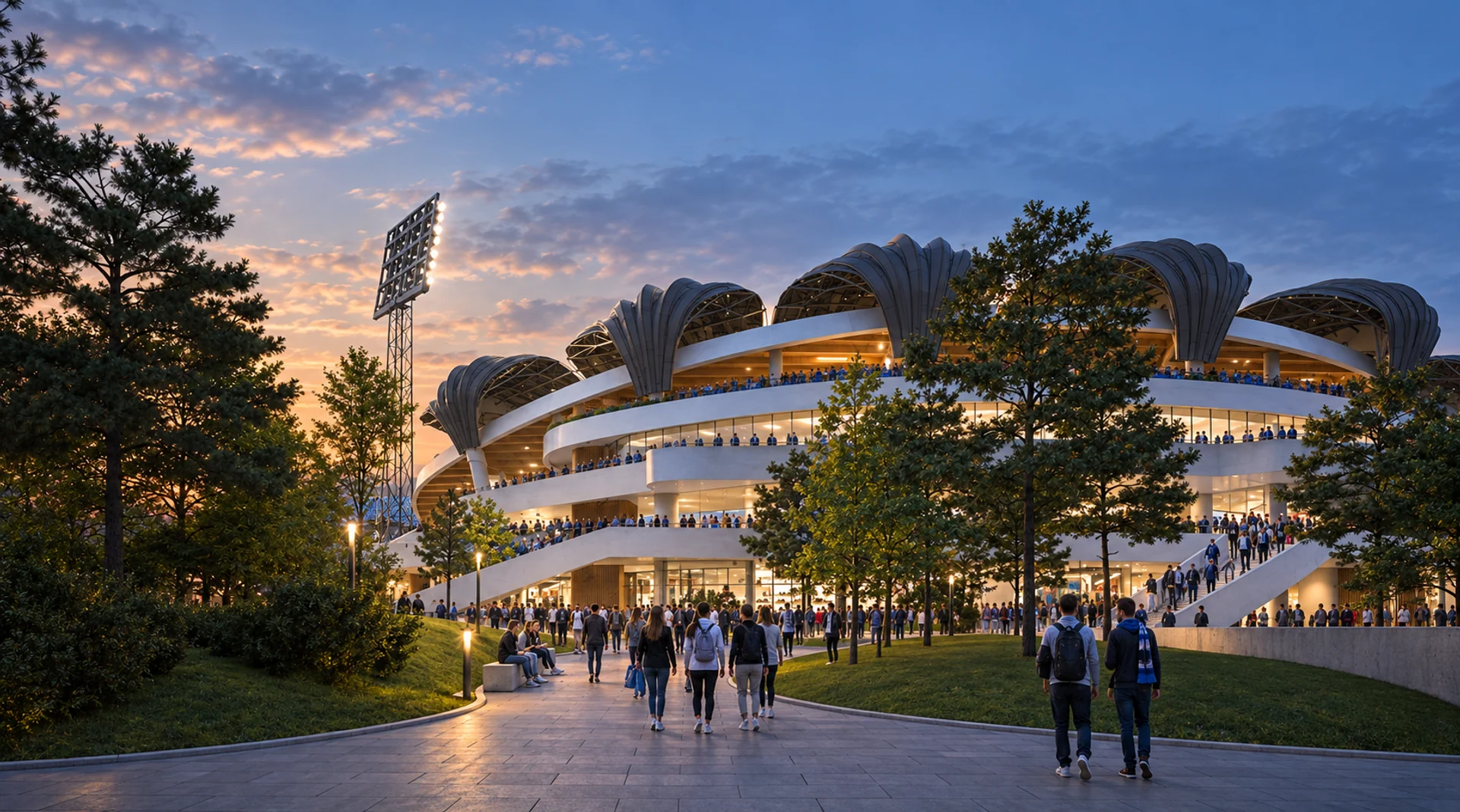 Park approach to the stadium — East Stand of Podgorica City Stadium