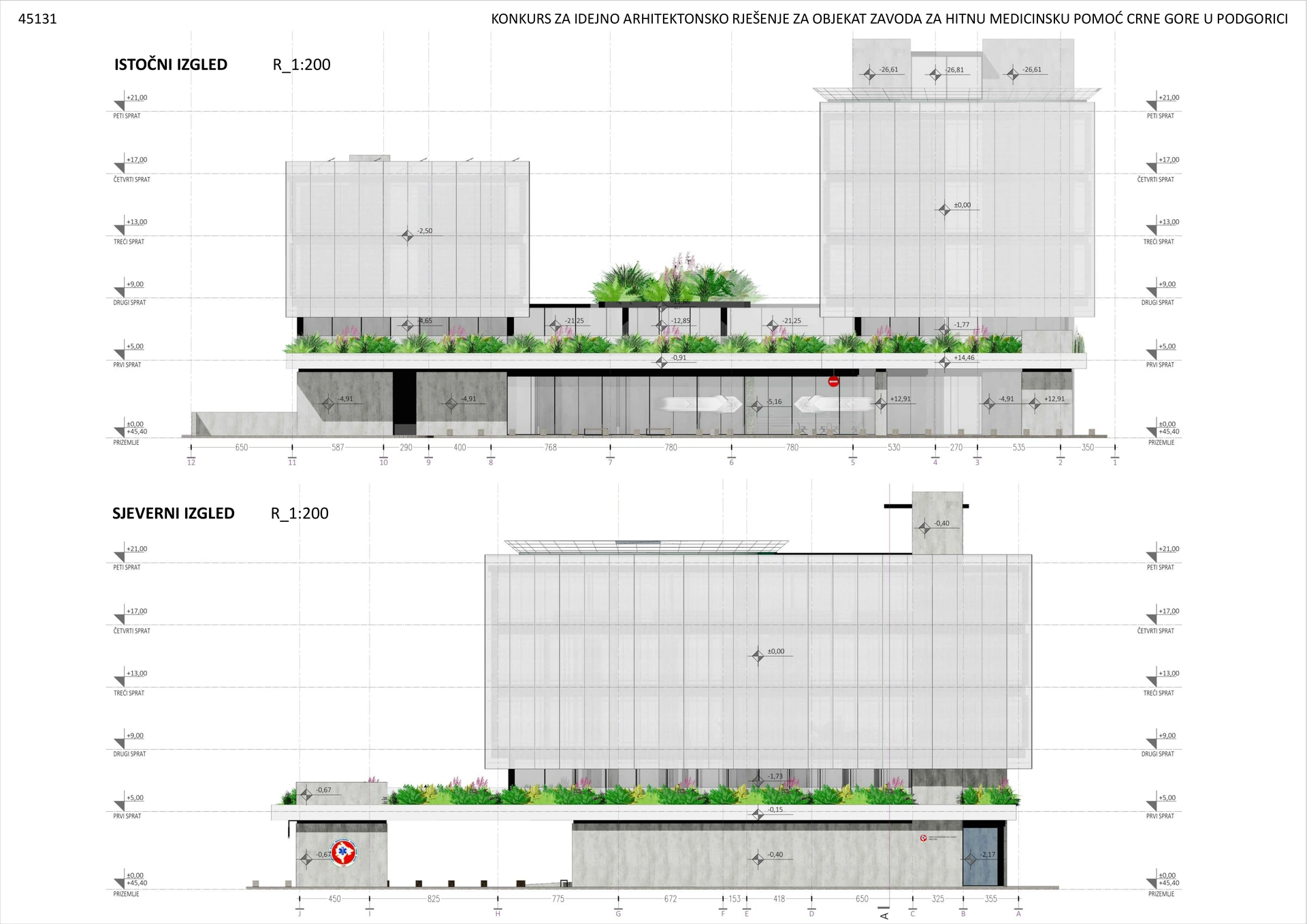 East and north elevations