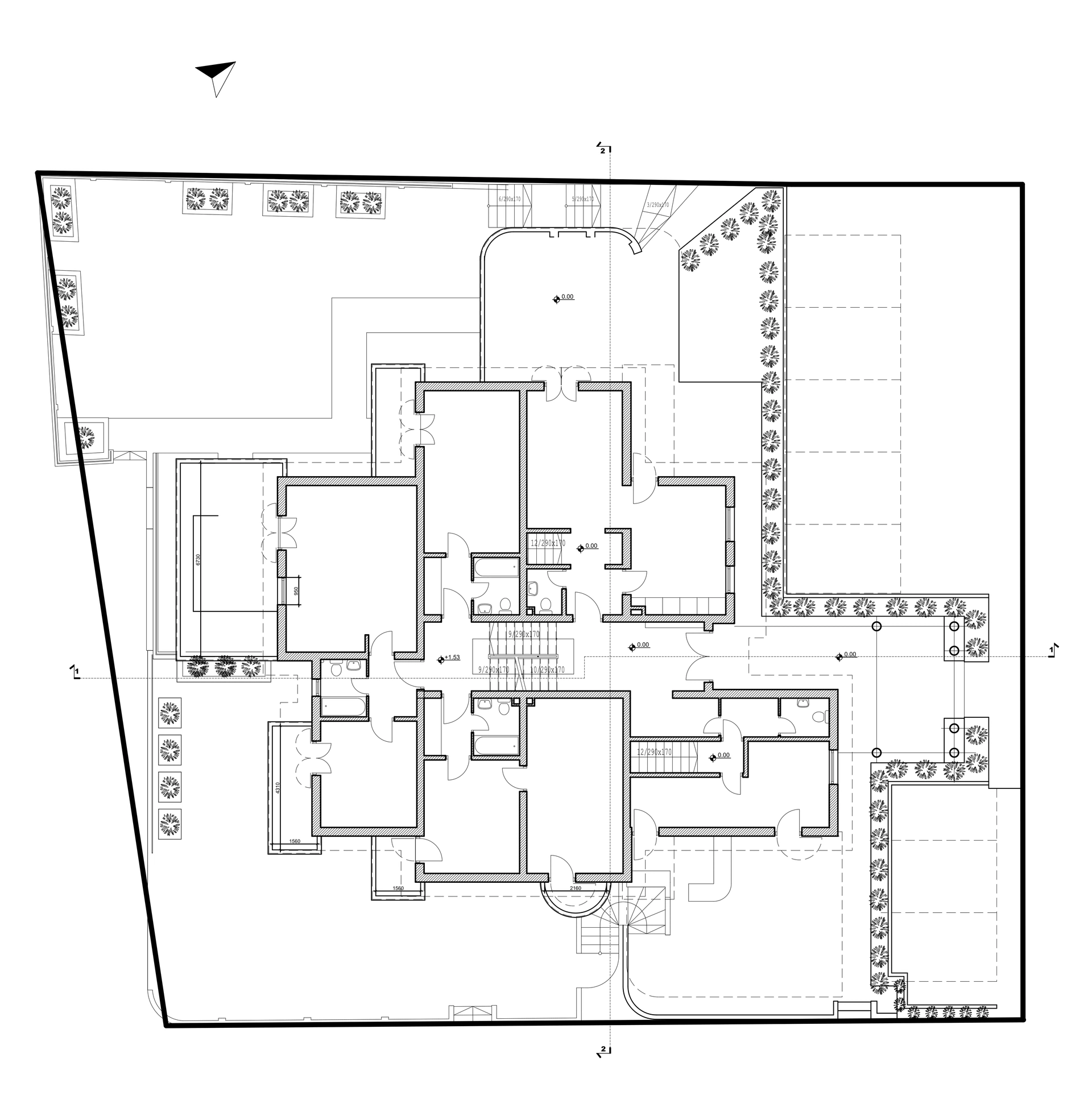 Hotel Renome, Petrovac — Site plan and ground-floor layout