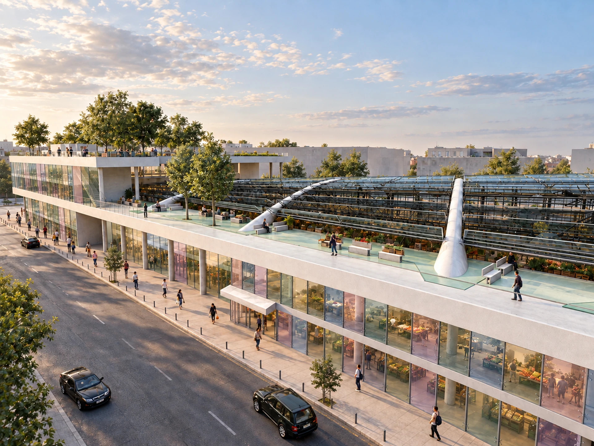 Kalenic Green Market — street facade and elevated public promenade