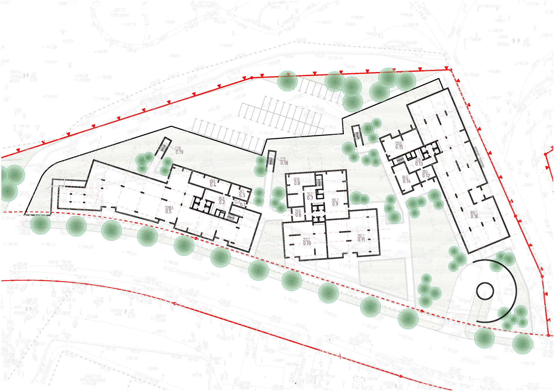 Residential towers — site plan