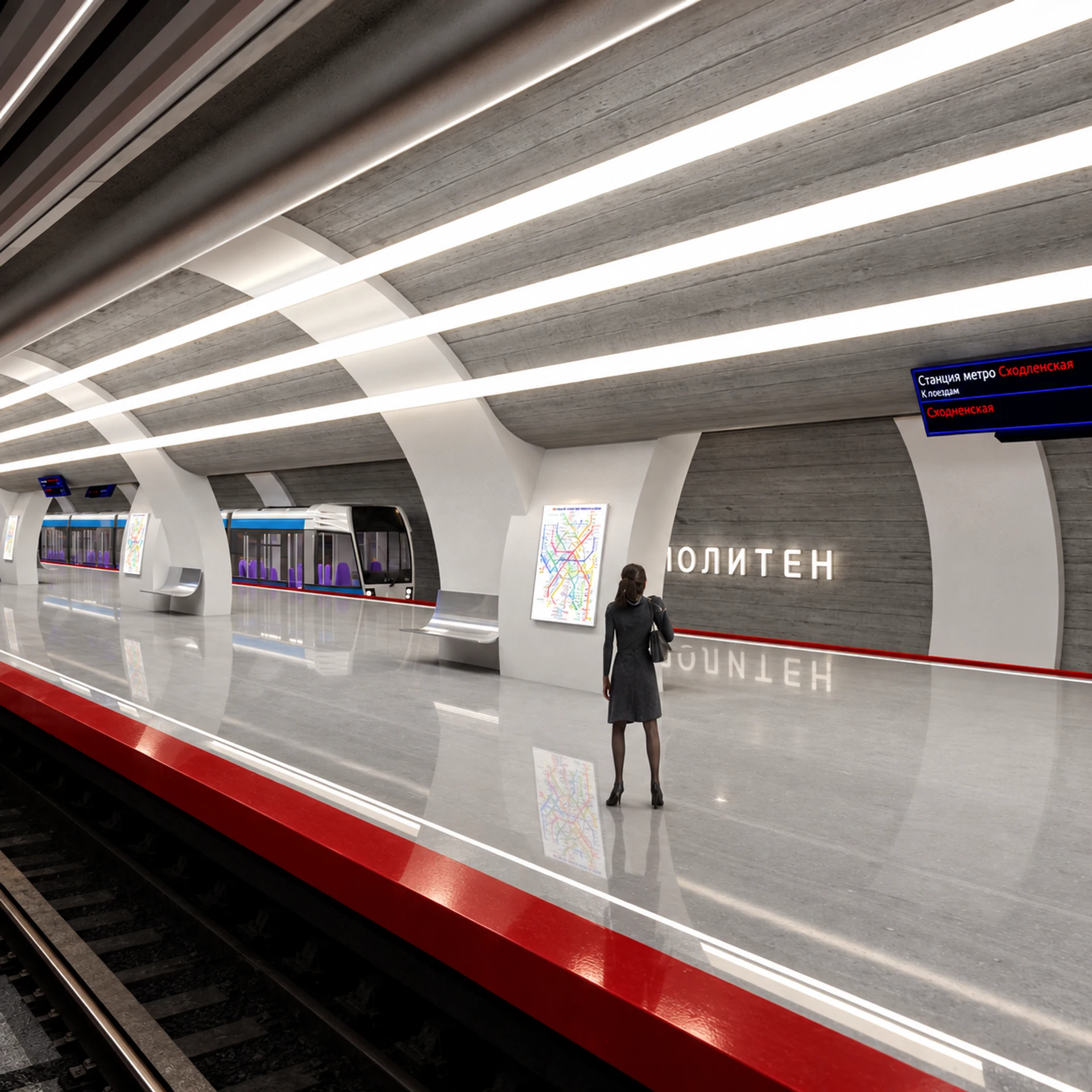 Kotelniki Metro Station — design visualisation 02