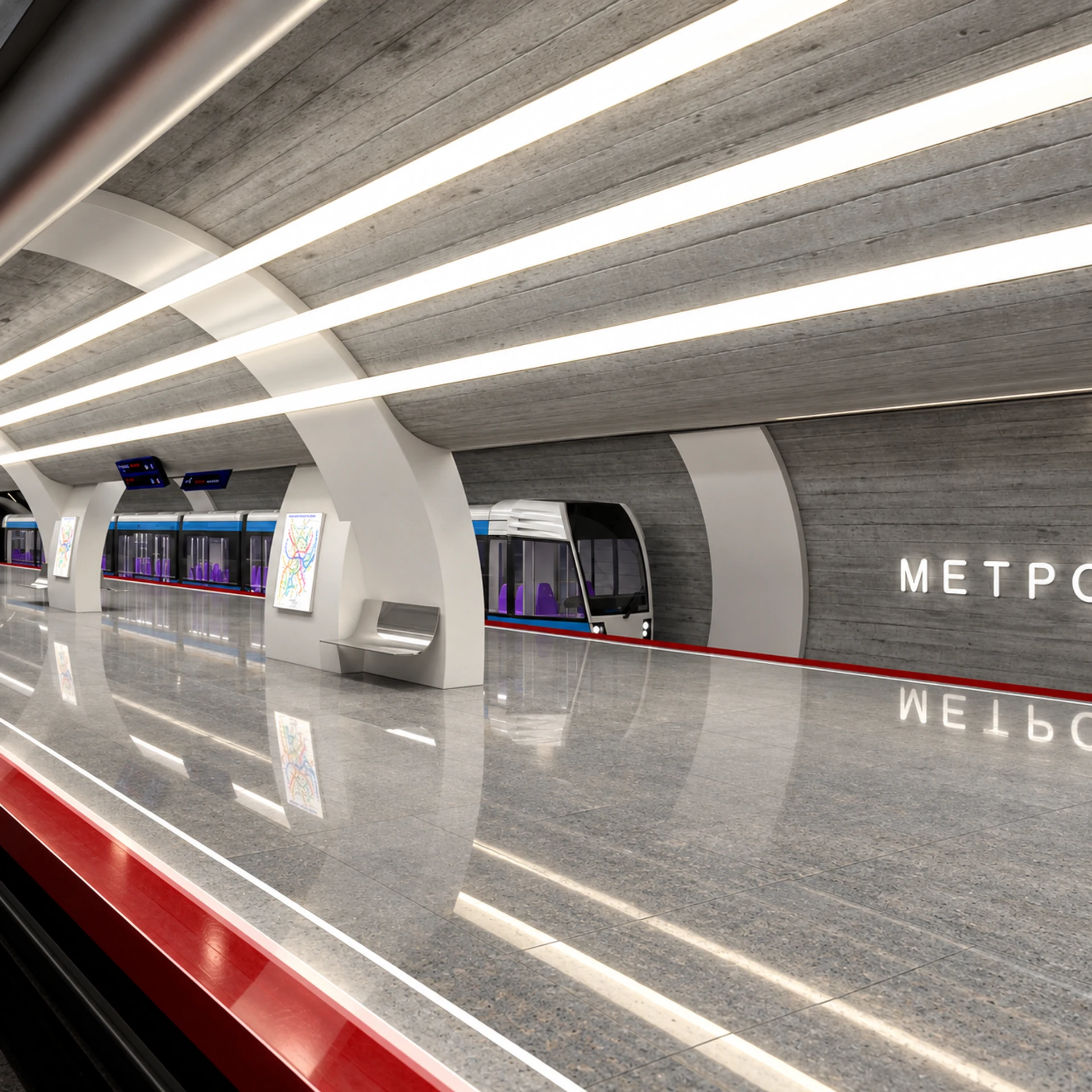 Kotelniki Metro Station — design visualisation 03