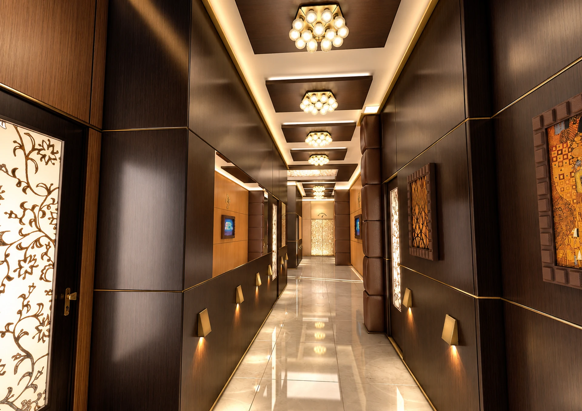 Apartment building entrance corridor — design visualisation
