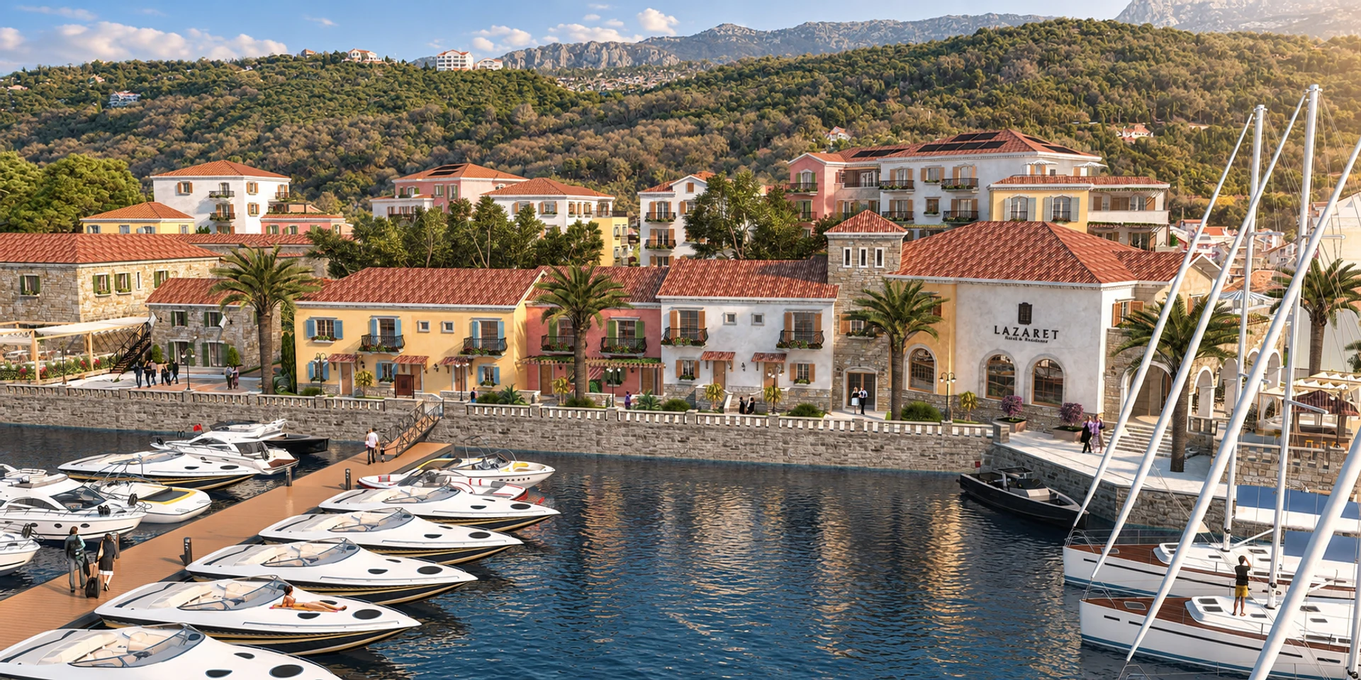 Hotel and residence facing the marina — design visualisation