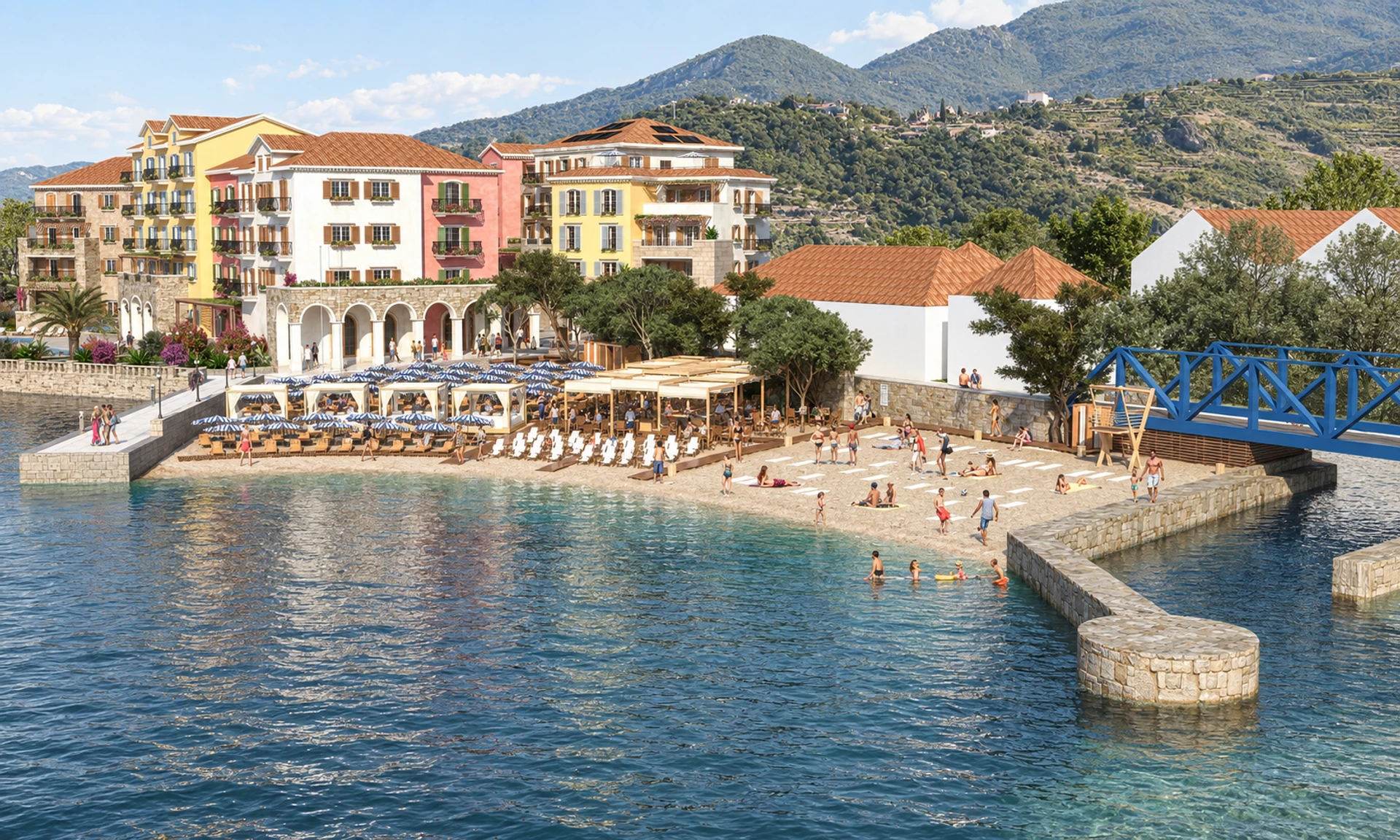 Lazeret Beach, Meljine — the beach within the Lazaret waterfront