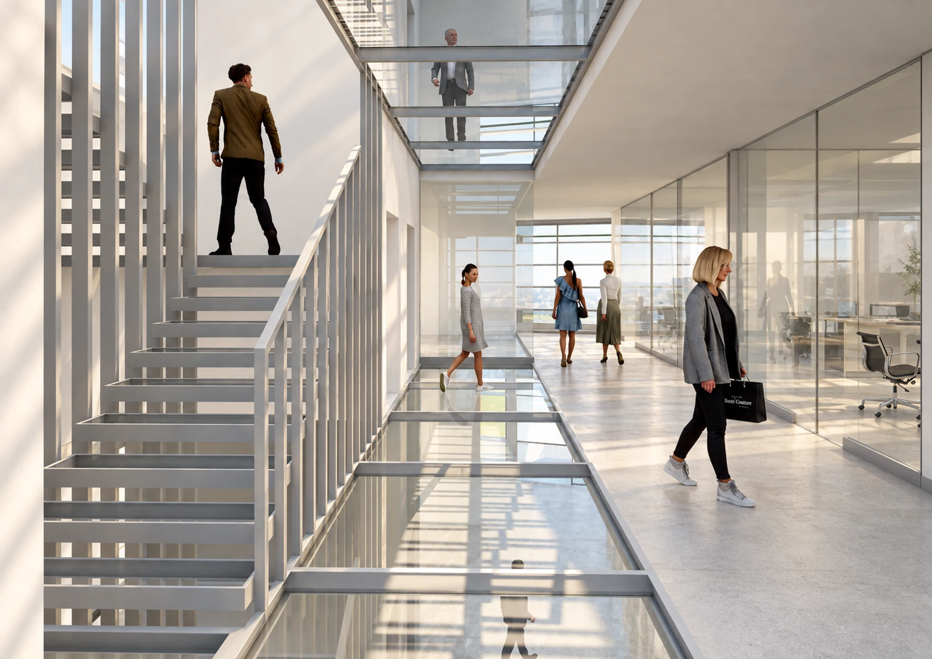 State Audit Institution of Montenegro — Central stair and atrium