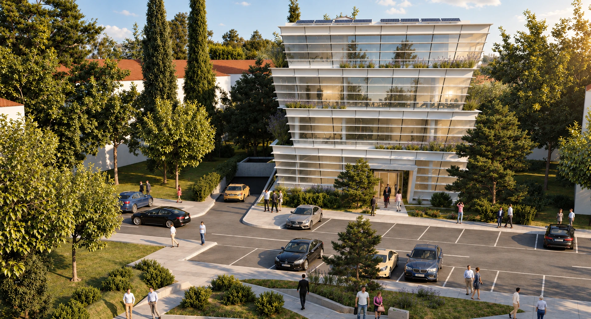 State Audit Institution of Montenegro — Building and public garden