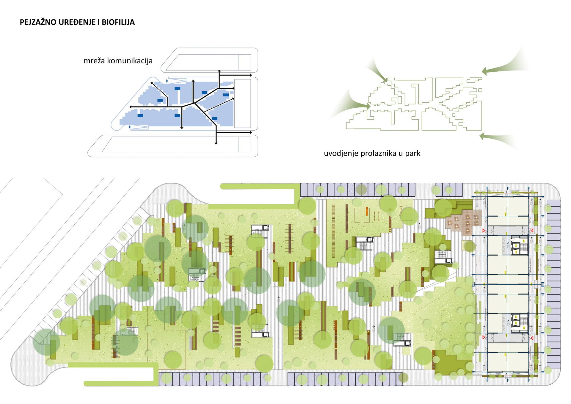 University City, Podgorica — Landscape concept - pedestrian routes and connections
