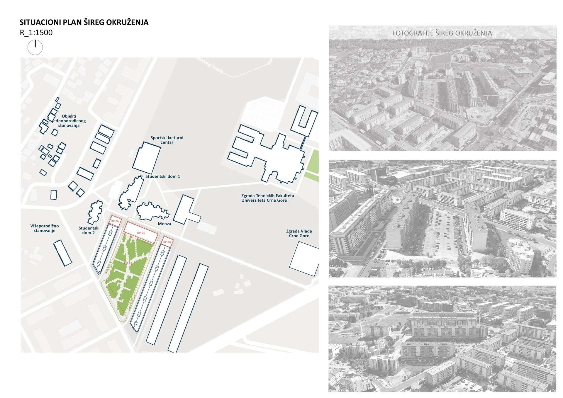 University City, Podgorica — Wider context plan - 1:1500