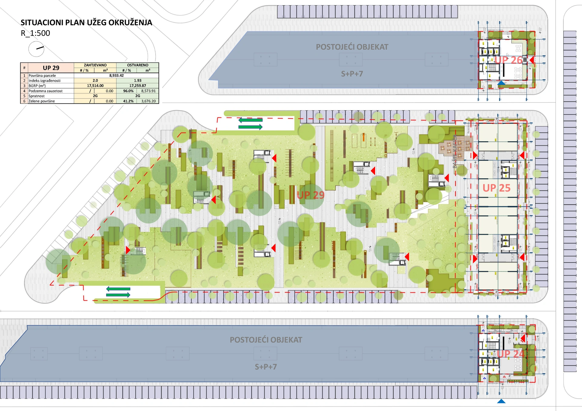 University City, Podgorica — Immediate context plan - 1:500